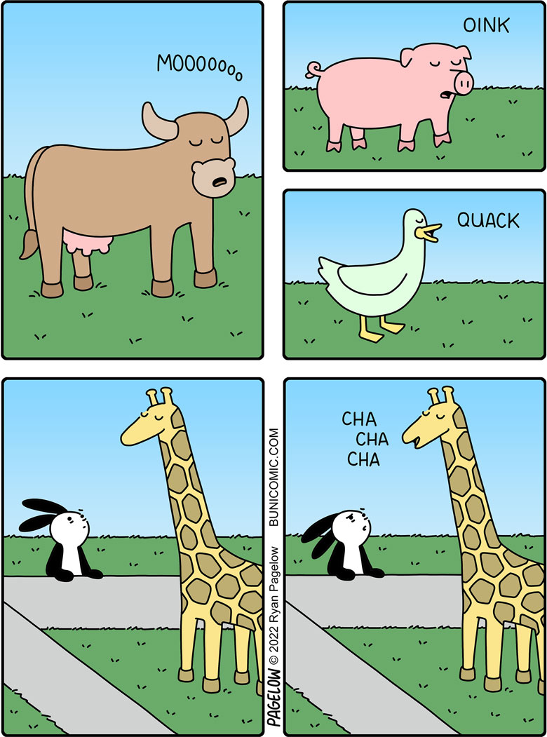 What does the giraffe say